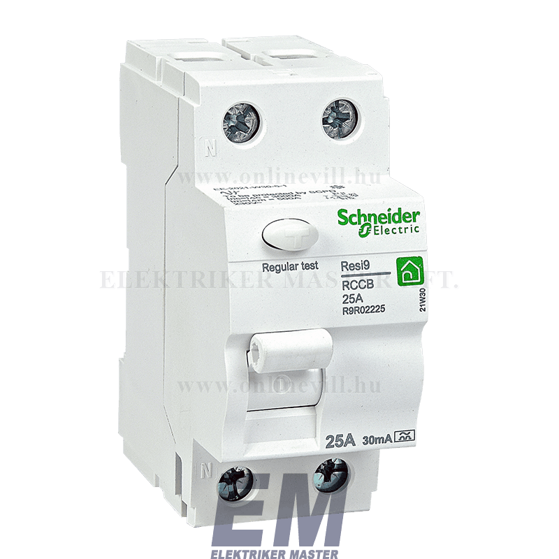 Interruttore differenziale Schneider Electric Resi9 2P 25A 30mA Tipo AC - R9R21225 Interruttore differenziale Schneider Electric Resi9 2P 25A 30mA Tipo AC - R9R21225