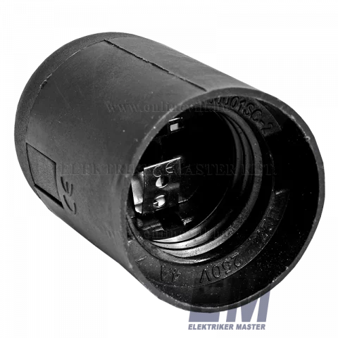 Foglalat E27 műanyag fekete Commel 016-111