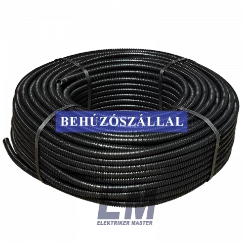 Lépésálló gégecső 16 mm behúzószálas flexibilis védőcső műanyag fekete 100m Gewiss DX15116R