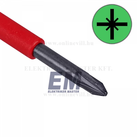 Keresztélű szigetelt csavarhúzó PZ0 60x164 mm 1000V KIF-FAM Wiha 72-00877