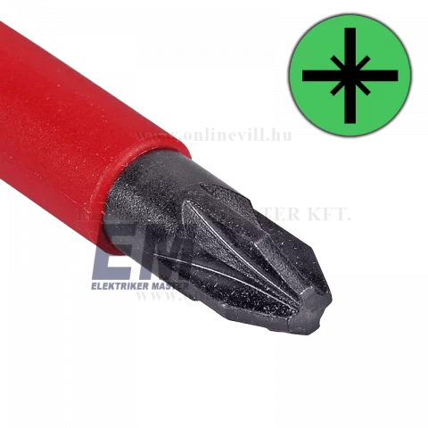 Keresztélű szigetelt csavarhúzó PZ3 150x324 mm 1000V Villanyszerelő csavarhúzó KIF-FAM Wiha