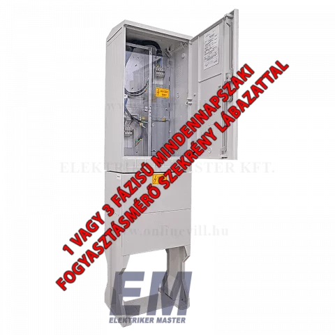 VKT 1/3 fázisú villanyóra szekrény lábazattal (nappali) földkábeles M63A