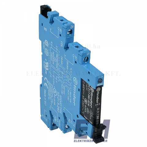 Finder Miniatűr dugaszolható ipari relé 1 morzés (NC) érintkezős 240V AC 6A (345170600010+93018240)