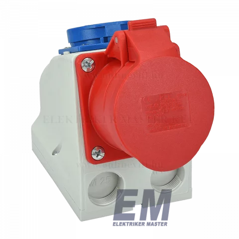 Rögzíthető dugalj 5P 16A 400V IP44 + 230V 2P+F dugalj Ipari csatlakozó 282-551 "PCE"