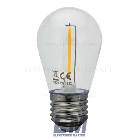 E27 ST14 LED Filament izzó 1W 2700K meleg fehér Masterled - 5db/csomag ML1322-1_MEGSZŰNT