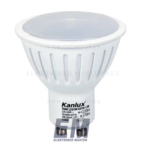 GU10 LED Spot Izzó 3W 5300K hideg fehér Kanlux Tomi 22703