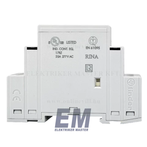 Installációs kontaktor mágneskapcsoló 25A 4NO mechanikus állapotjelzés + LED Finder 22.34.0.230.4320