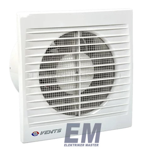 Elszívó Ventilátor 125 mm 16W Siklócsapágyas Időzítővel Fehér Vents 125ST