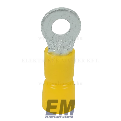 Szigetelt szemes saru 4-6mm2 M4-es furattal ónozott réz sárga Tracon SSZ4