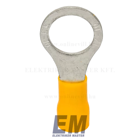 Szigetelt szemes saru 4-6mm2 M10-es furattal ónozott réz sárga GF-M10 Cellpack 811137