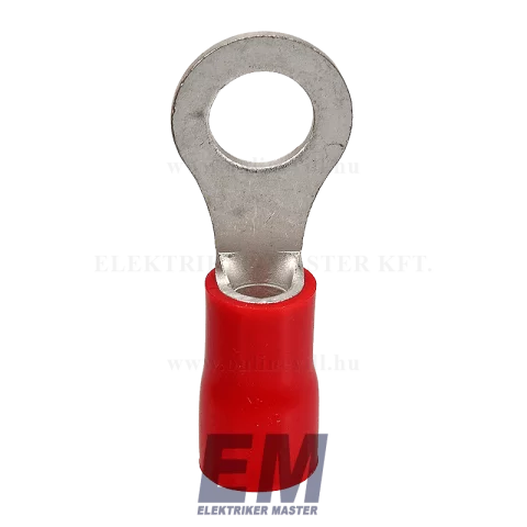 Szigetelt szemes saru 10mm2 M8-as furattal ónozott réz piros Tracon PSZ10-8