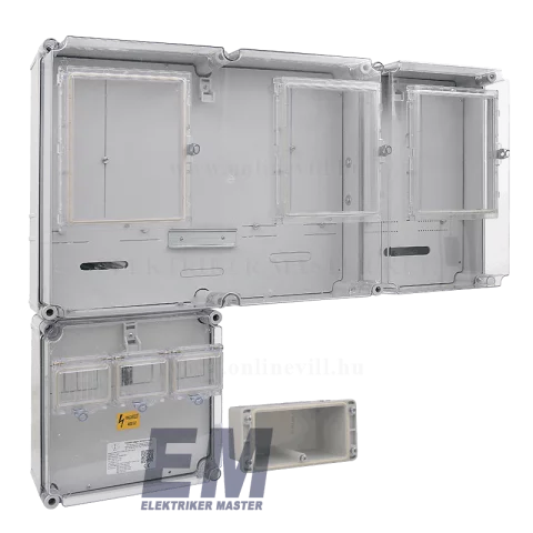 Csatári Plast PVT 7590 Á-V-H Fm-K 1/3 fázisú kombinált villanyóra szekrény (n+é+H) földkábeles