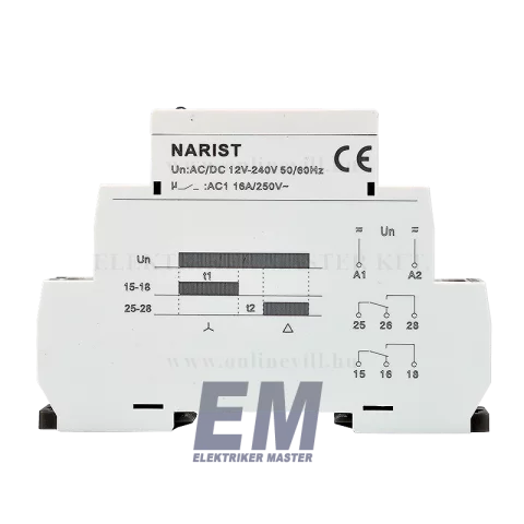 Időrelé csillag-delta 1 váltó 16A 12-240V AC/DC Tracon NARIST