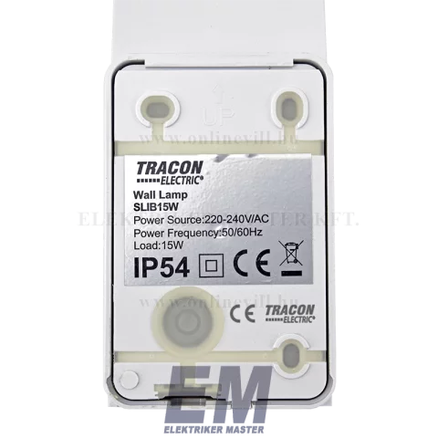 Fali LED lámpa 15W 4500K IP54 ívelt forma fehér Tracon SLIB15W