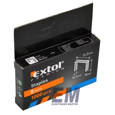 Tűzőkapocs 11,3×0,7 1000db/csomag Extol Premium 8852502