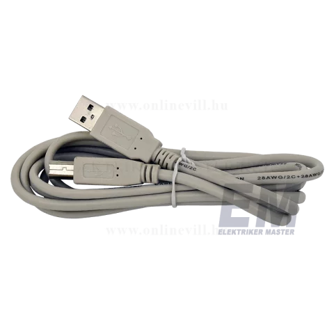 USB Nyomtatókábel szürke USB A - USB B 1,8m
