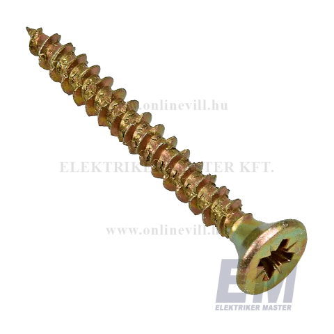 Facsavar süllyesztett fejű reisser forgácslap csavar tövigmenetes 4,5x40mm (500db) 04317