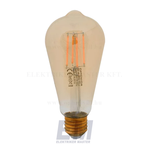 E27 RETRÓ LED Filament Izzó 8W 2500K meleg fehér Vintage ST64 Optonica SP1305