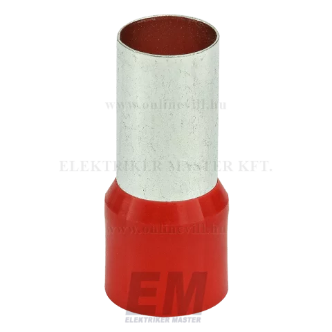 Érvéghüvely 95 mm2/25mm szigetelt piros (50db/cs) 95/43,6 Tracon E142
