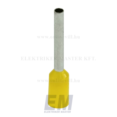 Érvéghüvely 1 mm2/12mm szigetelt sárga (100db/cs) 1/18 Tracon E110