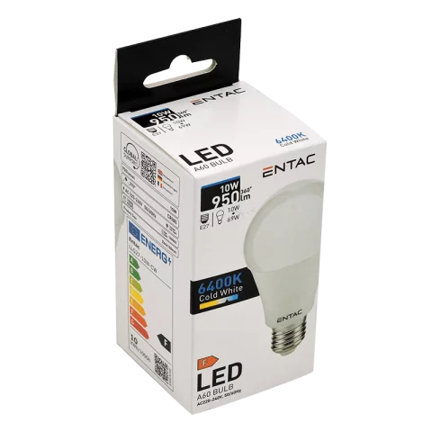 E27 LED Izzó 10W 6400K hideg fehér Entac LLG27-10W-CW