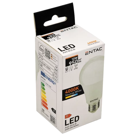 E27 LED Izzó 10W 4000K természetes fehér Entac LLG27-10W-NW