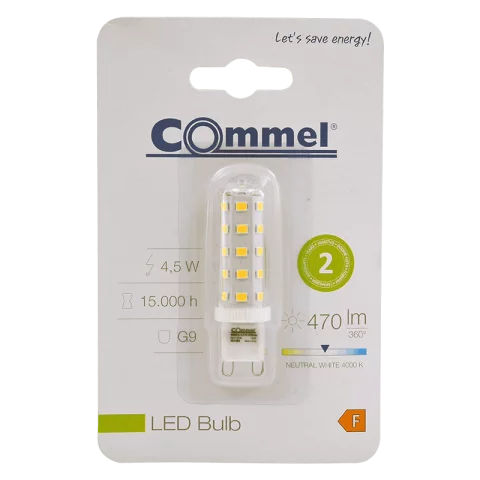 G9 LED Izzó 4,5W 4000K természetes fehér Commel 305-862