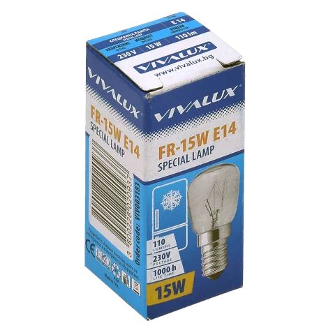 Jelző izzó E14 15W Hűtőizzó 26mm 110 lm 240V Vivalux 003183