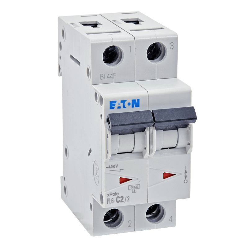EATON kismegszakító 2P C 2A 6kA PL6-C2/2 286562