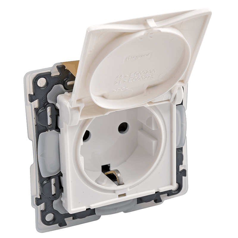 Legrand Valena Life Dugalj 2P+F konnektor csapfedeles IP44 GYV rugós ...