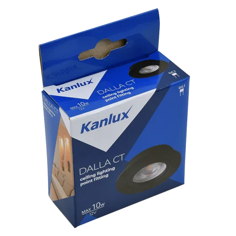 Spot lámpa keret kerek billenthető fekete beépítőkeret Kanlux DALLA CT-DTO50-B