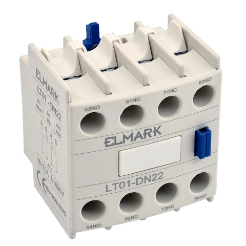 Mágneskapcsoló segédérintkező 2 NO(záró)+2 NC(nyitó) D típushoz előlapi Elmark LT01-DN22 23022