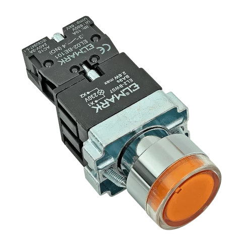 Nyomógomb ipari sárga led 230V Elmark EL2-BW3571 401571