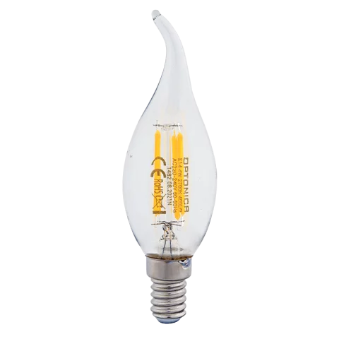 E14 LED Gyertya Láng Filament izzó 4W 2700K meleg fehér Optonica 1482