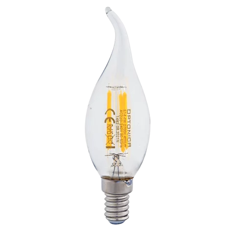 E14 LED Gyertya Láng Filament izzó 4W 2700K meleg fehér C35T Optonica 1482