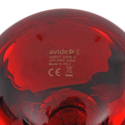 Infra izzó E27 100W piros Avide Rubin ASIR27-100W-R