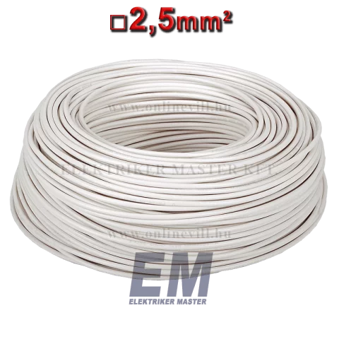 MKH 2,5 vezeték (H07V-K) sodrott réz kábel fehér