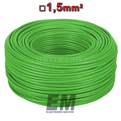 MKH 1,5 vezeték (H07V-K) sodrott réz kábel zöld
