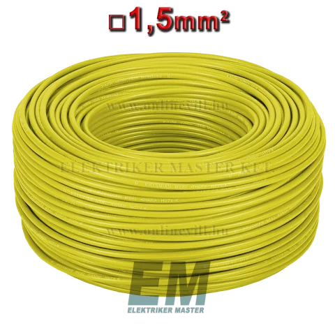 MKH 1,5 vezeték (H07V-K) sodrott réz kábel sárga