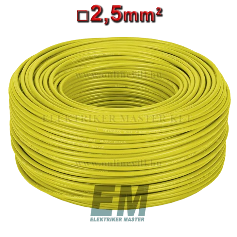 MKH 2,5 vezeték (H07V-K) sodrott réz kábel sárga