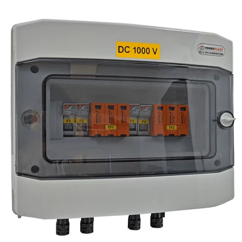 Napelem DC doboz 2 string szerelt solar 1500V DC kültéri IP65 elosztó SD-DC2S-30A-T2