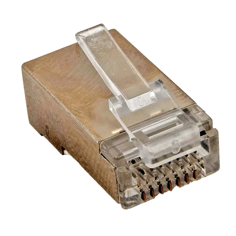 8P8C FTP moduláris dugó Cat6 RJ45 SZÁLVEZETŐ BETÉTTEL ÁRNYÉKOLT Ethernet csatlakozó Szerelhető Emos
