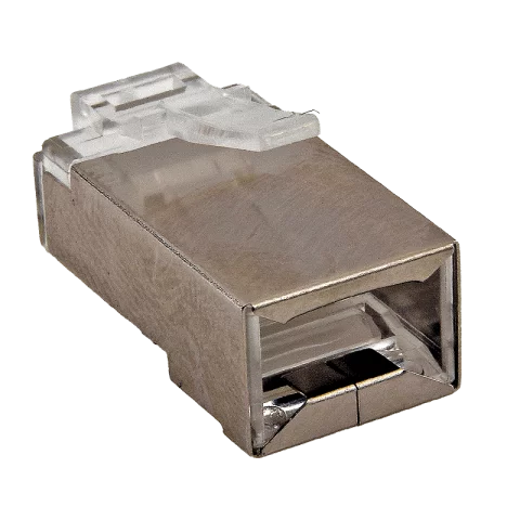 8P8C FTP moduláris dugó Cat6 RJ45 SZÁLVEZETŐ BETÉTTEL ÁRNYÉKOLT Ethernet csatlakozó Szerelhető Emos
