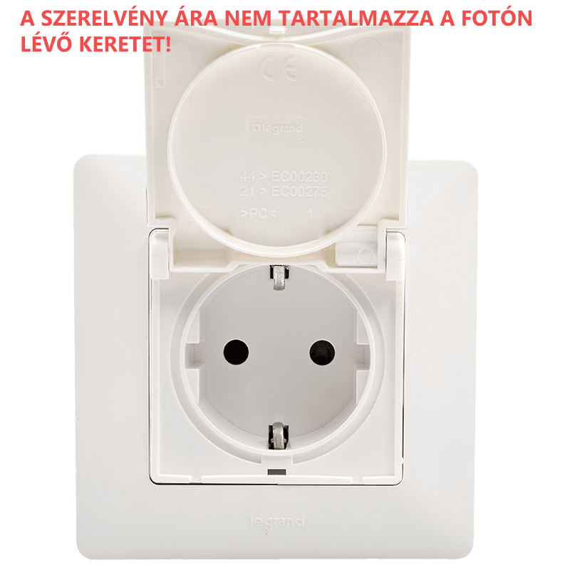 Legrand Valena Life Dugalj 2P+F konnektor csapfedeles IP44 GYV rugós ...