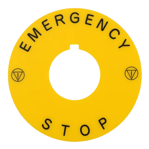 Schneider tábla XB5AS84449/XB5AS86449B4 vészleállítóhoz "Emergency Stop" Harmony ZBY9142