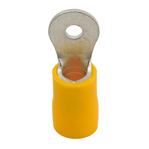 Szigetelt szemes saru 25mm2 M5 furattal ónozott réz sárga Tracon SSZ25-5