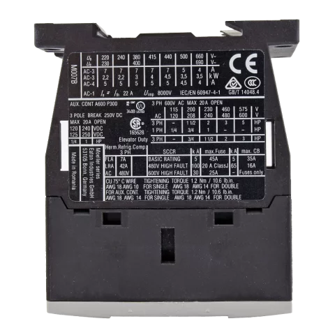 Eaton Teljesítmény kontaktor 3kW/400V DC DILM7-10 24V 276565