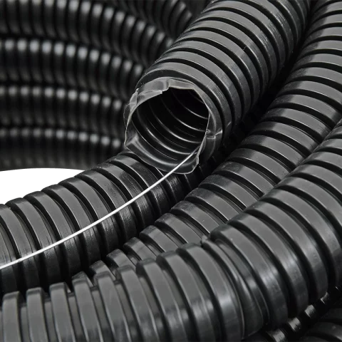 Lépésálló gégecső 32 mm behúzószálas flexibilis védőcső műanyag fekete 50m Gewiss DX15132R