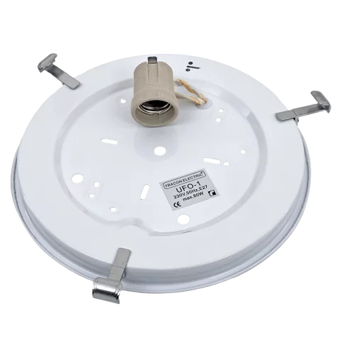 Mennyezeti lámpa Ufo lámpatest E27 üveg búrával 300mm fehér Tracon UFO-1-F