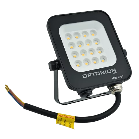 LED Reflektor 10W 2700K meleg fehér IP65 SMD Fekete Optonica FL5723